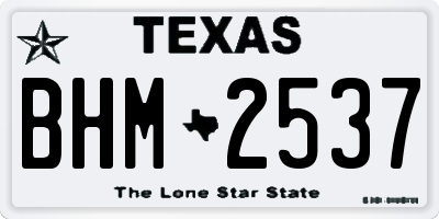 TX license plate BHM2537