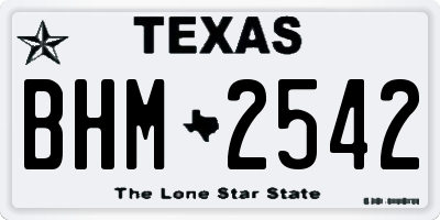 TX license plate BHM2542