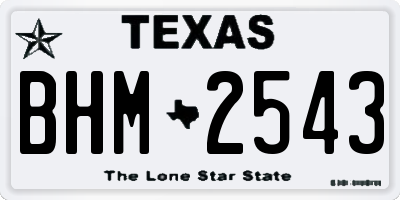 TX license plate BHM2543