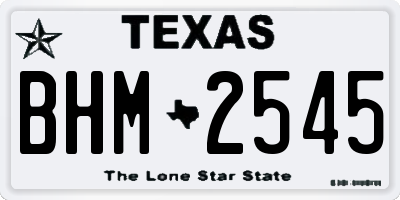 TX license plate BHM2545