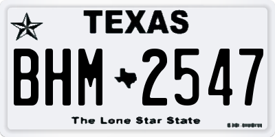TX license plate BHM2547