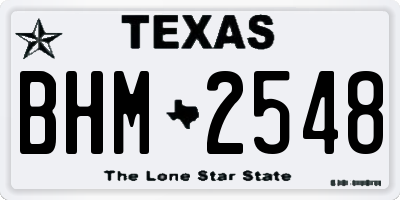 TX license plate BHM2548