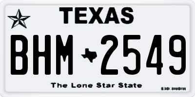 TX license plate BHM2549