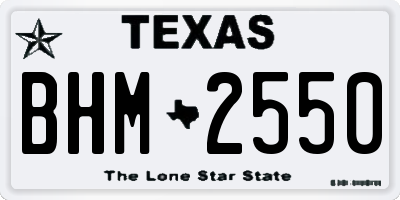 TX license plate BHM2550
