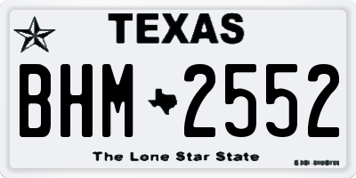 TX license plate BHM2552
