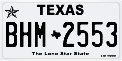 TX license plate BHM2553