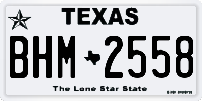 TX license plate BHM2558