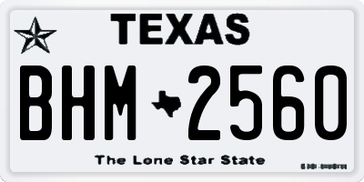 TX license plate BHM2560