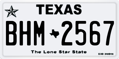 TX license plate BHM2567