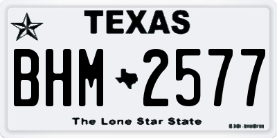 TX license plate BHM2577