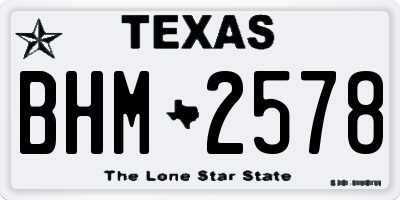 TX license plate BHM2578