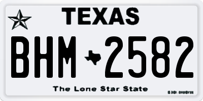 TX license plate BHM2582