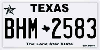 TX license plate BHM2583