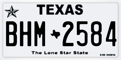 TX license plate BHM2584