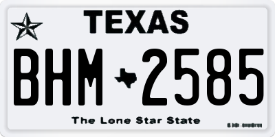 TX license plate BHM2585