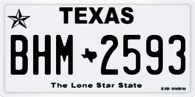 TX license plate BHM2593