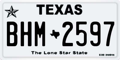 TX license plate BHM2597