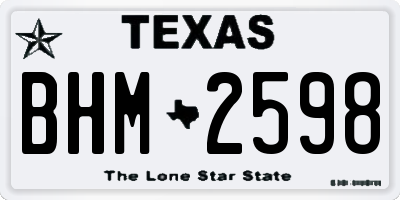TX license plate BHM2598