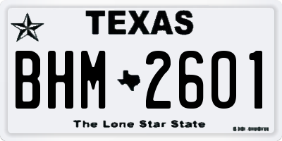 TX license plate BHM2601