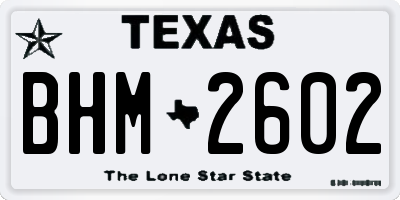 TX license plate BHM2602