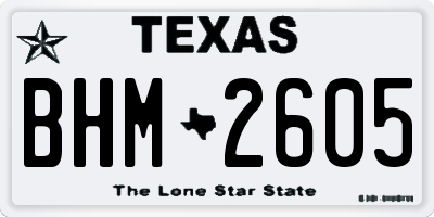 TX license plate BHM2605