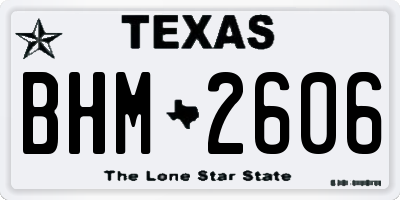 TX license plate BHM2606