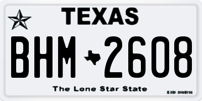 TX license plate BHM2608
