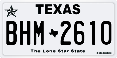 TX license plate BHM2610