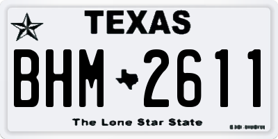 TX license plate BHM2611
