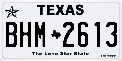 TX license plate BHM2613