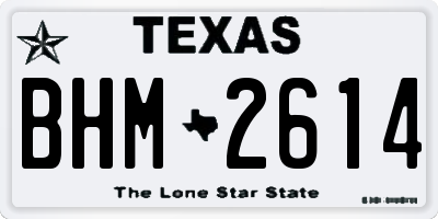 TX license plate BHM2614