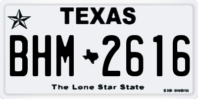 TX license plate BHM2616