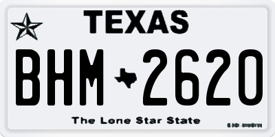 TX license plate BHM2620