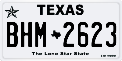 TX license plate BHM2623
