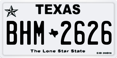 TX license plate BHM2626