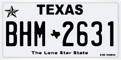 TX license plate BHM2631