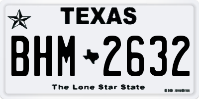 TX license plate BHM2632