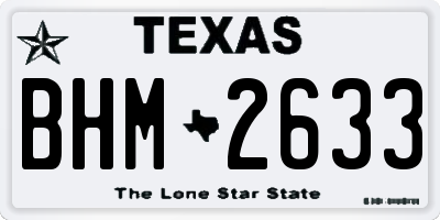 TX license plate BHM2633