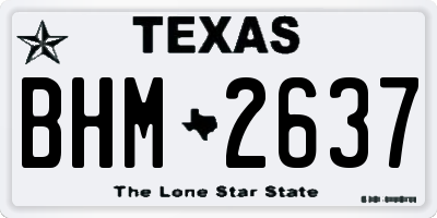 TX license plate BHM2637
