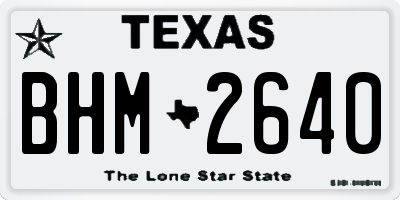 TX license plate BHM2640