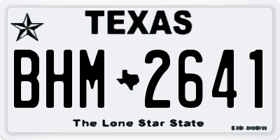 TX license plate BHM2641