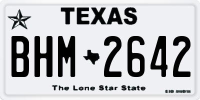 TX license plate BHM2642