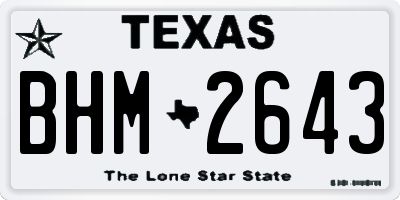 TX license plate BHM2643