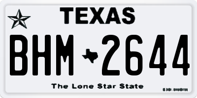 TX license plate BHM2644