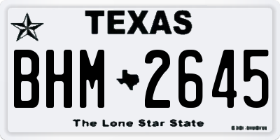 TX license plate BHM2645