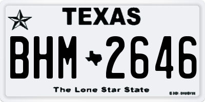 TX license plate BHM2646