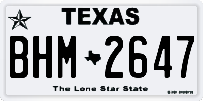 TX license plate BHM2647