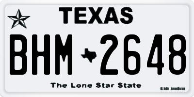 TX license plate BHM2648