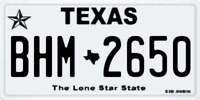TX license plate BHM2650