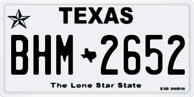 TX license plate BHM2652